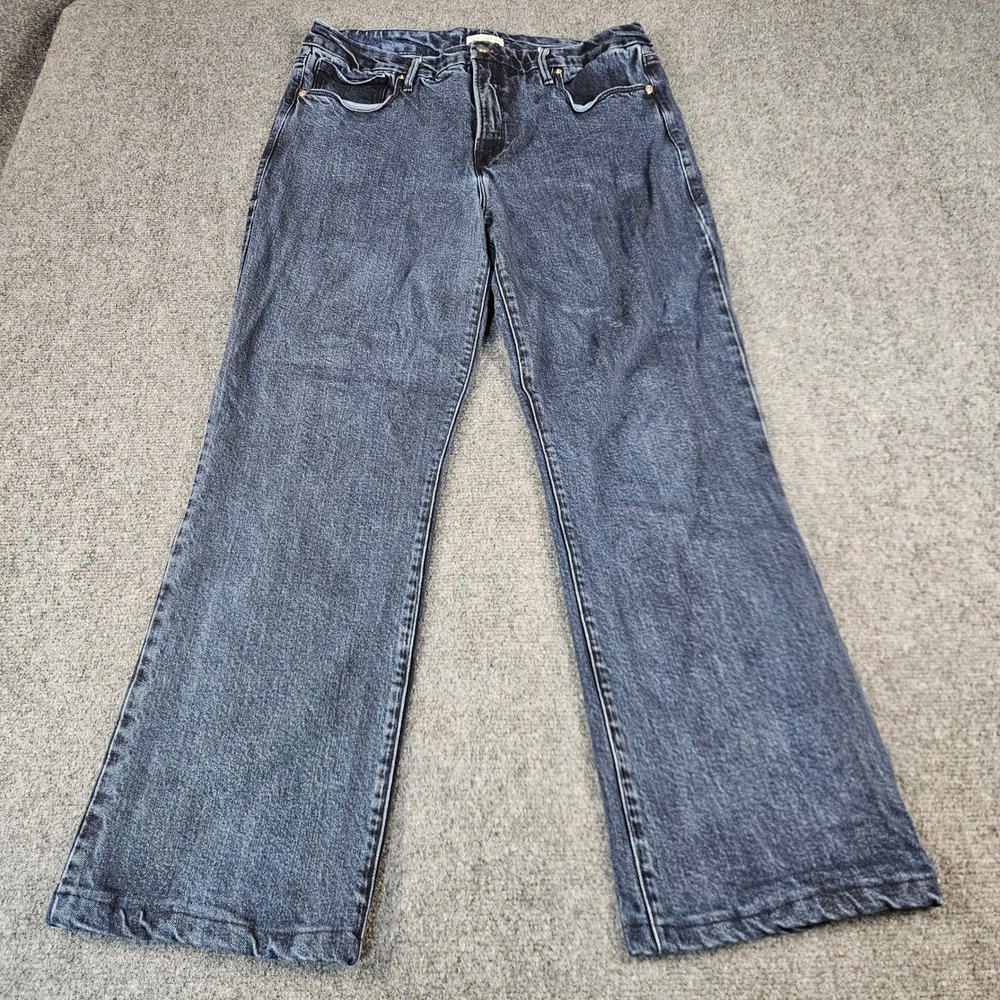 Good American Good Classic Bootcut Jeans 14/32 Indigo533 Dark Wash High Rise
